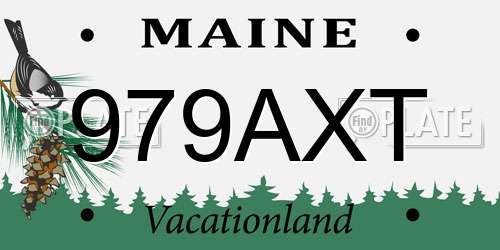 979AXT Maine License Plate