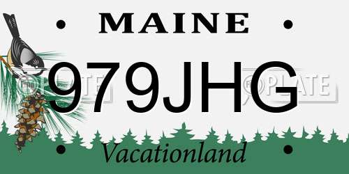 979JHG Maine License Plate