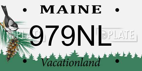 979NL Maine License Plate