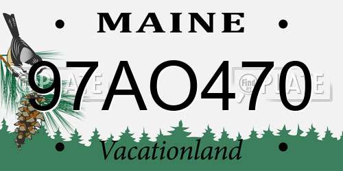 97AO470 Maine License Plate