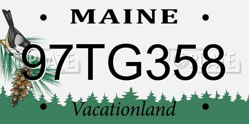 97TG358 Maine License Plate
