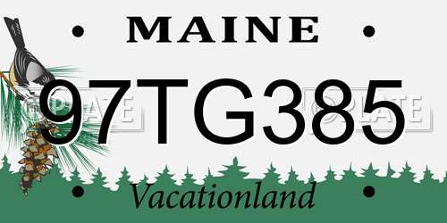 97TG385 Maine License Plate