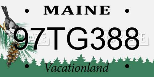 97TG388 Maine License Plate