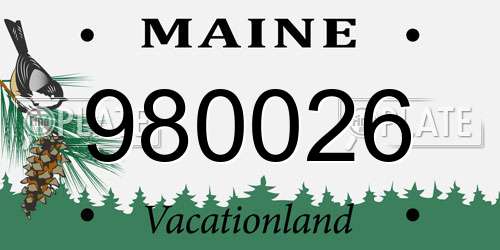 980026 Maine License Plate