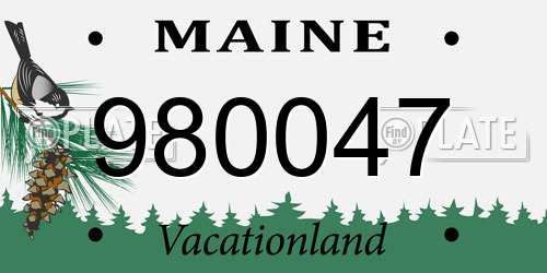 980047 Maine License Plate