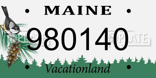 980140 Maine License Plate