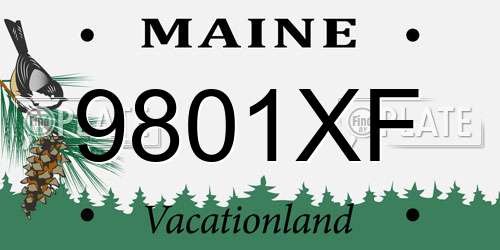 9801XF Maine License Plate