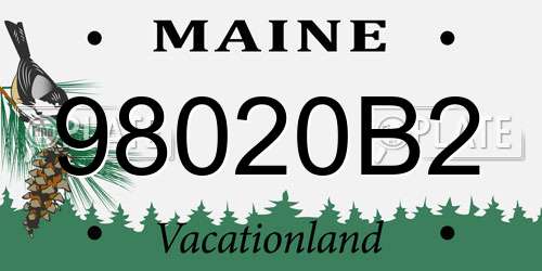 98020B2 Maine License Plate