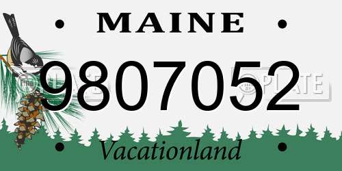 9807052 Maine License Plate