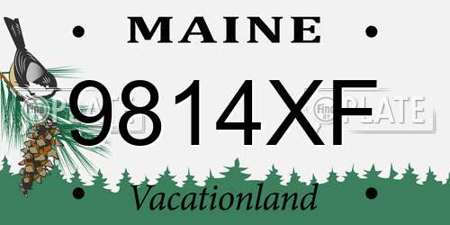 9814XF Maine License Plate