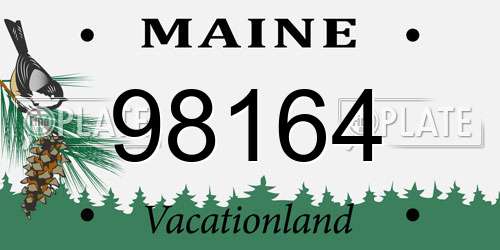 98164 Maine License Plate