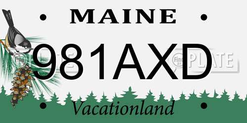 981AXD Maine License Plate