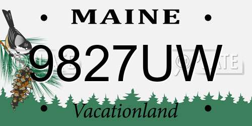 9827UW Maine License Plate