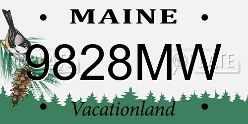 9828MW Maine License Plate