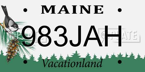 983JAH Maine License Plate