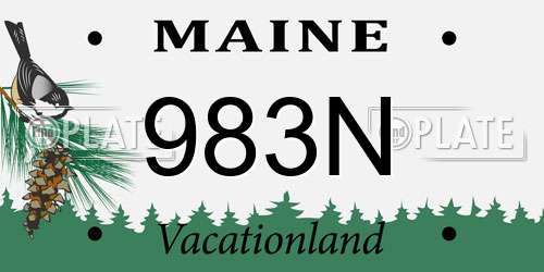 983N Maine License Plate