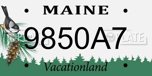 9850A7 Maine License Plate