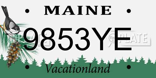 9853YE Maine License Plate