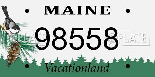 98558 Maine License Plate