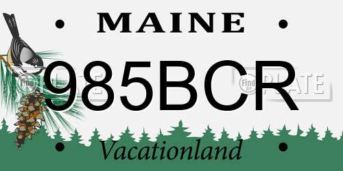 985BCR Maine License Plate