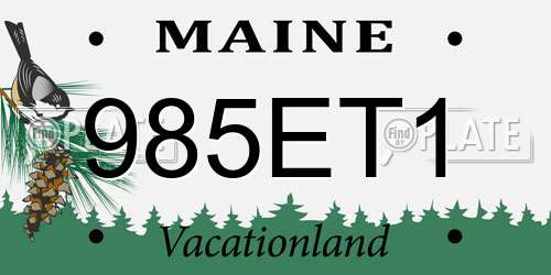 985ET1 Maine License Plate