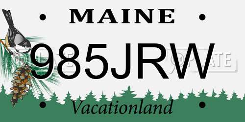 985JRW Maine License Plate