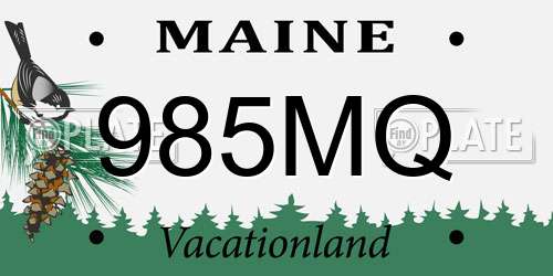985MQ Maine License Plate