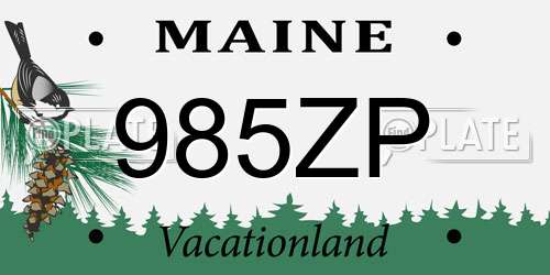 985ZP Maine License Plate