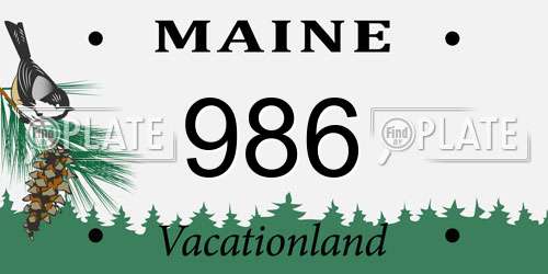 986 Maine License Plate