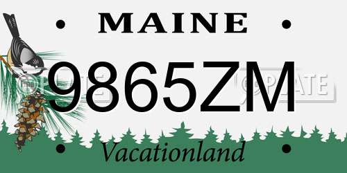 9865ZM Maine License Plate
