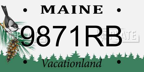 9871RB Maine License Plate