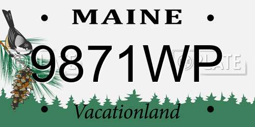 9871WP Maine License Plate