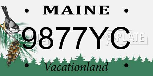 9877YC Maine License Plate