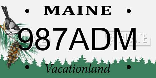 987ADM Maine License Plate