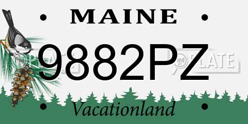 9882PZ Maine License Plate