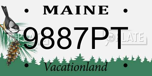 9887PT Maine License Plate
