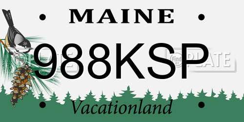 988KSP Maine License Plate