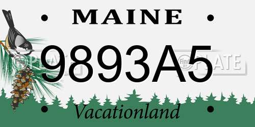 9893A5 Maine License Plate