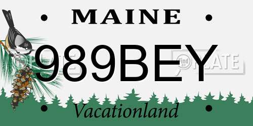 989BEY Maine License Plate