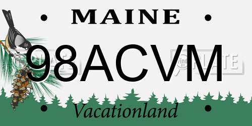 98ACVM Maine License Plate