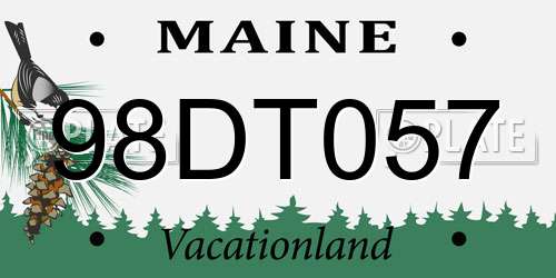 98DT057 Maine License Plate