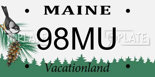 98MU Maine License Plate