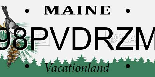 98PVDRZM Maine License Plate