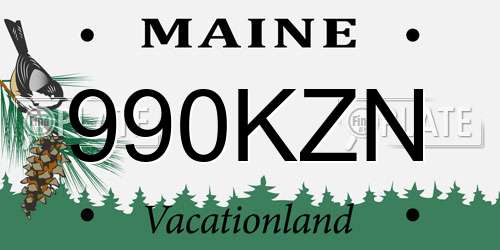 990KZN Maine License Plate
