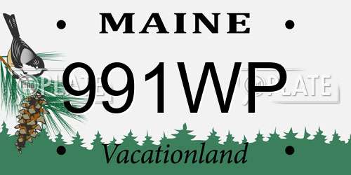 991WP Maine License Plate
