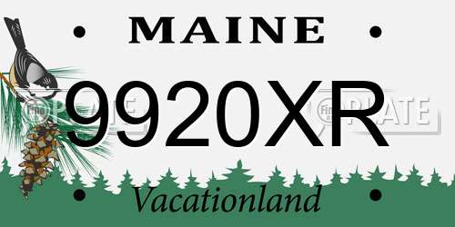 9920XR Maine License Plate