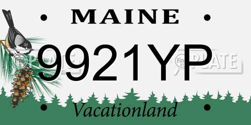 9921YP Maine License Plate