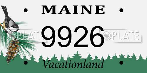 9926 Maine License Plate