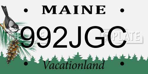 992JGC Maine License Plate