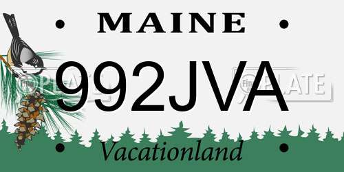 992JVA Maine License Plate